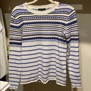J.Crew Wool Sweater Fair Isle Striped Blue XXS